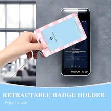 1pc (Badge Clip + Lanyard + Card Holder) Minimalist Microphone Pattern Nurse ID Badge Reel With Retractable Badge Scroll, Durable Keychain, Versatile ID Card Holder Lanyard, Suitable For Healthcare, School, Nurses, Medical Assistants, Social Workers, Office Use, Teacher's Day Gift - Multicolor - View 7