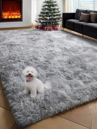 1pc Creative Tie-Dye Soft & Comfortable Long Pile Shag Rug, Modern Minimalist Nordic Style Decor For Living Room & Bedroom, Warm & Cozy Cream Fuzzy Home Decor, Autumn/Winter Seasonal Gift, Fluffy Christmas/Halloween/Valentine's Day Decoration Carpet, Easy Care Living Room, Sofa, Bedside Area Rug