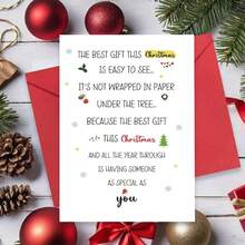 1pc, Romantic Christmas Card, Cute Xmas Poem Card For Him Her Friend, Special Merry Christmas Gift Idea For Husband Wife