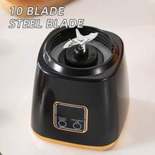 Mini Portable Fruit Juicer Blender, LED Display Smoothie Maker, USB Rechargeable Crushed Ice Machine For Milkshake & Fresh Juice