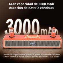 Altavoz de karaoke Bluetooth multifuncional portátil con micrófono inalámbrico, altavoces estéreo duales de 20 W, batería de 3000 mAh, USB/TF/AUX y radio FM, perfecto para fiestas y reuniones. - Negro - Ver 5
