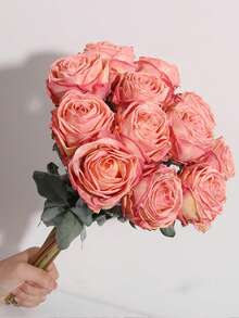 2 pièces/3 pièces/7 pièces/6 pièces/9 pièces Roses artificielles flamboyantes, fleurs de simulation, rose corail, décoration de la fête des mères, décoration de la saison des mariages, décoration de la saison des remises de diplômes, décoration de dîner aux chandelles, décoration de dortoir scolaire et de bureau, décoration de fête extérieure, fête d'anniversaire, décoration d'entrée de maison, d'hôtel, de restaurant, de chambre à coucher, de banquet de mariage, de cuisine, de jardin, décoration pour toutes les saisons