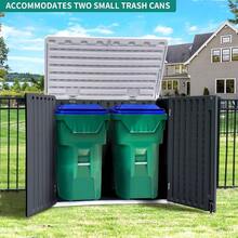 Outdoor Horizontal Storage Sheds W O Shelf Weatherproof Resin Tool Shed MultiOpening Door For Storage Of Bike Trash Cans Garden Tools 35 Cu Ft Waterproof Lockable Dark Gray - DarkGray - View 6