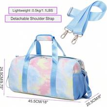 Bolsa de baile para niñas, bolsa deportiva para gimnasio, para niñas, adolescentes, bolsa de viaje impermeable, bolsa de lona con compartimento para zapatos, bolsa de ballet y gimnasio, beige (cat - PU rosa. - Ver 5