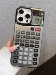 Kreatywne etui na telefon IMD z akrylu TPU w kolorze srebrnym UV, dwa w jednym, z wzorem kalkulatora, odpowiednie dla modeli 17/17Air/17Pro/17Promax, 16/16Plus/16Pro/16Promax, 15/15Plus/15Pro/15Promax, 14/14Plus/14Pro/14Pro Max, 13MINI/13/13Pro/13Pro Max, 12MINI/12/12Pro/12Pro Max, 11/11Pro Max, X/XS/XR/XS Max, , 8, 7 Plus, z odporną na wstrząsy przezroczystą, miękką tylną częścią, to dobry prezent dla kolegów z klasy.