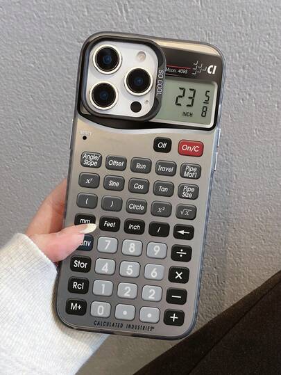 O husă de telefon creativă IMD din acrilic TPU, două în unu, culoare argintie UV, cu un design cu model de calculator, potrivită pentru iPhone 17/17Air/17Pro/17Promax, 16/16Plus/16Pro/16Promax, 15/15Plus/15Pro/15Promax, 14/14Plus/14Pro/14Pro Max, 13MINI/13/13Pro/13Pro Max, 12MINI/12/12Pro/12Pro Max, 11/11Pro Max, X/XS/XR/XS Max, , 8, 7 Plus, cu un spate transparent moale și rezistent la șocuri, este un cadou bun pentru colegii de clasă.