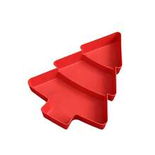 Bandeja de aperitivos en forma de árbol de Navidad, plato de fiesta con compartimentos, fiesta navideña, cocina, oficina - Caja de almacenamiento de plástico resistente para caramelos, galletas, nueces - Almacenamiento de encimera que ahorra espacio, decoración de caramelos navideños, bandeja dividida