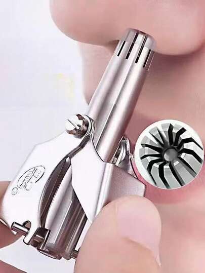 1 pezzo Trimmer per peli del naso in acciaio inossidabile, strumento per rimozione peli del naso da uomo, lavabile