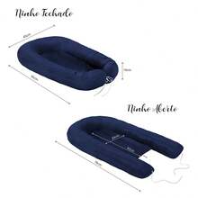 Rain of Love Baby New American And National Boy Braid Protector Kit Fofuxo Lua Marinho With Smooth Reducer Nest - Marinblå - Visa 8