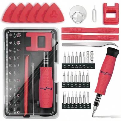 Small Precision Computer Screwdriver Set: EasyTime 35IN1 Mini Screwdriver Repair Tool Kit, With 22 Magnetic Bits, Magnetizer, Suitable For PC, Phone, Camera, Laptop, ,  And Watch