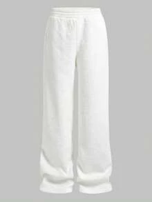 Street Style Loose Pants | Y2K Low-Waist Wide Leg Trousers | Soft Blended Fabric With Deep Side Pockets | Suitable For Casual Street, Travel And Leisure Wear | 2026 Spring/Summer Must-Have Fashion Item - White - View 3