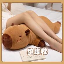 1 件可爱躺卧棕色水豚毛绒枕头，女士和儿童拥抱枕头，睡眠伴侣枕，柔软的毛绒动物玩偶，卧室装饰，生日礼物 - 棕色水豚 - 查看 5