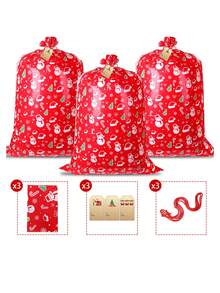 1pc Extra Large Gift Bags For Presents,XL Christmas Gift Bags Jumbo Big Christmas Bags For Wedding Wrapping,Birthday, Party,Giant Huge Gifts- 56" X 36" - Multicolor - View 11