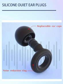 1 Pair Silicone Ear Plugs, Includes 2 Ear Plugs And 4 Replacement Accessories, Designed For Sleep And Sound Insulation, Non-Irritating. Noise-Proof And Snoring Blocking Earplugs For Night.