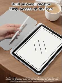 Minimalist Cherry Y-Shaped Foldable Double-Sided Frosted Acrylic Transparent Crystal Tablet Protective Case, Compatible With Samsung Pad Mini 6/7/9.7/10.2/10.5/10.9/12.9/Pro 11 (10th Gen), Protective Case Supports Multi-Angle Adjustment, 6 Placement Modes, Built-In Pen Slot, Transparent Back Cover, Anti-Drop Protection, Auto Wake/Sleep Function.