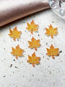 80 pezzi di decorazioni per unghie, assortimento misto di colori caldi autunnali e invernali, foglie d'acero 3D in resina a fondo piatto, accessori per arte di unghie fai-da-te, scrapbooking, gioielleria, decorazioni per orecchini da matrimonio, accessori fai-da-te, vacanze natalizie, adatti per il fai-da-te domestico e per i saloni di manicure professionali