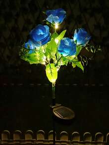 1/2/4PCS 7 Heads Solar Rose Flower Lights, Outdoor Garden Decoration, Ground Plug Lawn Lights, LED Simulation Flower Lights, Solar Decorative Lights For Patio, Yard, Landscape, Pathway, Lawn, Sidewalks(Pink, White, Blue, Yellow, Red, Purple) - 7 Large Royal Roses - View 14