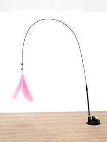 Feather Teaser Cat Toy Cat Toys With Detachable Strong Suction Cup Super Strong Suction, Firmly Suck The Ground Interactive Cat Toys Are Suitable For Cats To Play And Exercise Indoors, Without Battery - Multicolor - View 9