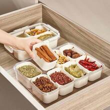 Large Capacity Spice Storage Box Set With Lids And Handles - Ideal For Home Kitchen Organization, Salt Shakers, Seasoning Combination, Suitable For Home, Restaurant, Outdoor Camping, Party, Fathers Day, Mothers Day, Boyfriend/Girlfriend Gifts, Halloween, Christmas