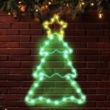 VCUTEKA Christmas Window Silhouette Lights Decoration Lighted Xmas Trees Christmas Window Light Decor For Holiday Indoor Outdoor Wall Door Glass Home Decor Party Supplies