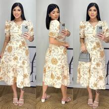 Floral Midi Dress. Women's Printed Midi Dress. - Màu be - Xem 4
