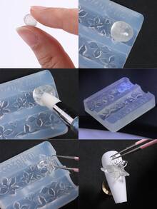 1pc Lily Flower Embossed Nail Art Carving Mold, Lotus Petal Pattern Design, DIY Nail Stamping Tool, Nail Art Supplies, Nail Tools, Nail Art Tools, Back To School, Nail Art, Nail Tools (Suitable For Press-On Nails) - Clear - View 11