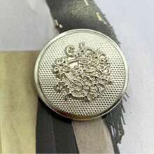 10 颗金色金属 3D 雕花纽扣，蘑菇形状，弧形边缘，手柄，网格纹理，复古图案，适用于西装、背心、大衣、裤子、家居日用、缝纫用品 - 金色 - 查看 10