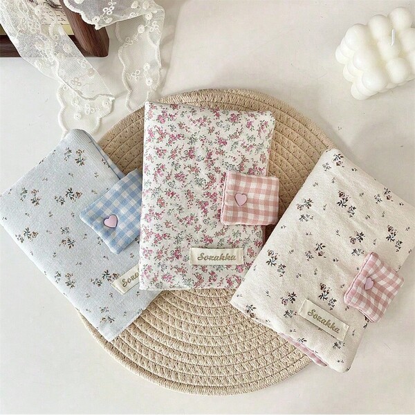 1 peça capa para caderno com estampas florais fofas capa protetora multiuso para diário e livro removível