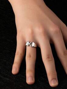 Men's Personalized Hip Hop Alphabet Fashion Street Cool Ring - No Gift Box