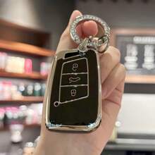 Autoschlüssel Hülle Schlüssel FOB Schale Abdeckung für VW für Passat B8, für Seat, für Skoda Schlüssellose Fernbedienung Schlüsselanhänger Tasche Zubehör Schlüsselbänder mit ID-Halter Auto Zubehör Tasche Charms Weihnachtsgeschenk