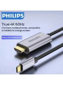 PHILIPS SWR1650D/93 Adapter Type-C To HDMI 4K Ultra HD Projection Adapter, Widely Compatible With Mobile Phones And Laptops, Portable Design, Plug And Play, Space Gray - Space Gray - View 2