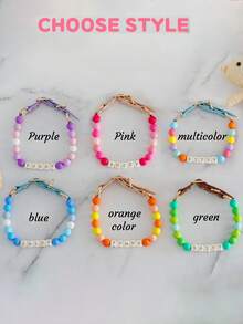 1 pièce Colliers pour animaux de compagnie personnalisés avec perles, colliers d'identification personnalisés pour chat, chien, chiot, à la mode, simple, mignon, élégant, coloré et unique, nom/ID de chien personnalisé, pour les amateurs d'animaux de compagnie, anniversaire d'animal de compagnie, anniversaire, pendaison de crémaillère, accessoire photo, esthétique, prêt à offrir - Multicolore - Voir 4
