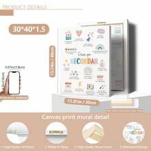 1 pieza Citas en español Cosas para recordar Arte de pared para niños Decoración de oficina de terapia en español Lienzos Arte de pared Carteles, Rincón tranquilizante en español Decoración de habitación de bebé