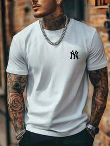 Kit Of 3 Men's Round Neck T-Shirts, 30.1 Yarn Shirt, 100% Cotton Blouse, Comfortable, Immediate Shipping - 軍綠色 - 查看 3