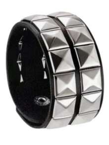 Spike Scene Rock Silver Rock Bracelet - màu đen - Xem 1