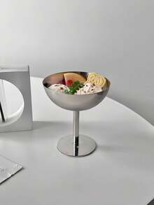 1 件不锈钢甜点碗、冰淇淋杯、高脚杯饮料杯、家用下午茶杯 - 銀色 - 查看 2