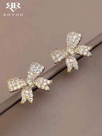 1 Pair Butterfly Glass Rhinestone Earrings, Unique Design, Fashionable, Elegant, Suitable For Party, Gathering, And Daily Wear