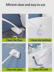 2/4pcs(1 Handle+3 Replacement Sponges/1 Handle+1 Replacement Sponges)Multi-Functional Long Handle Wall Brush - Detachable Bath Brush For Household Cleaning