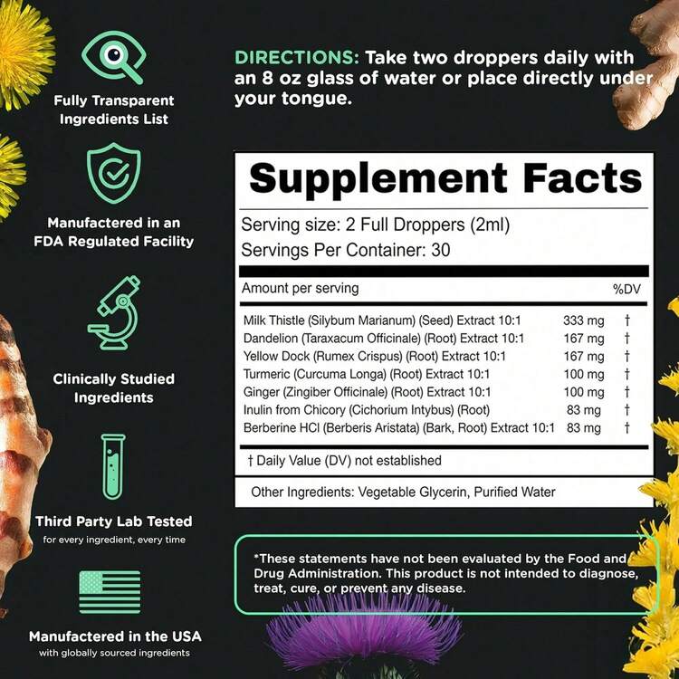 Abronikey SuperBonsai Super Liver Support | Milk Thistle Liquid Herbal Supplement | Plant-Based Daily Wellness Formula | 3-Month Supply - 1 瓶 - 查看 7
