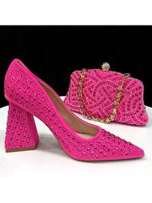 Venus Chan 2025 Luxury Italian Design Women's Party Heels And Matching Handbag Set - Perfect For African Weddings And Special Occasions - Fuchsia - View 15