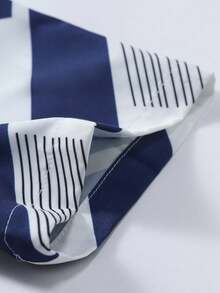 Conjunto de dos piezas para hombre con estampado geométrico de verano Camisa pantalón corto de estilo hawaiano para hombre Ligero y transpirable - Azul - Ver 5