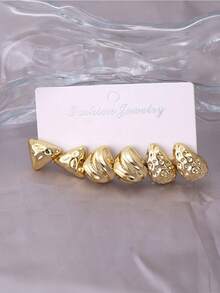 Conjunto de pendientes de moda exagerados de estilo europeo y americano para mujeres, pendientes en forma de C retorcidos y lisos