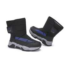 AFBB Botas de nieve para niños, zapatos de nieve de invierno cálidos para niños, impermeables y antideslizantes para adolescentes, botas de felpa gruesa para niñas y niñas, zapatos cálidos para exteriores para niños, adecuados para clima frío, caminar, acampar, senderismo y esquiar. La abertura lateral con facilita ponerse y quitarse estas botas de nieve. La suela texturizada proporciona tracción antideslizante.