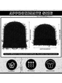 4 件/2 件/1 件破洞针织帽毛绒冬帽加厚保暖毛线帽雪地帽骷髅头男士户外滑雪针织帽秋季装备