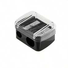 1-Piece Portable Dual Hole Makeup Pencil Sharpener With Ventilation And Debris Collection Function - Battery Free, Transparent Blue Design, Perfect For Eyebrows And Makeup Pencils, Essential For Travel