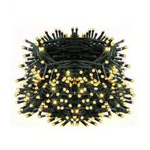 太阳能仙女灯 - 200 个 LED，21.95 米户外灯串，8 种模式，防水，非常适合圣诞树、派对和婚礼装饰（暖白/彩色/白色） - 彩色 - 查看 15