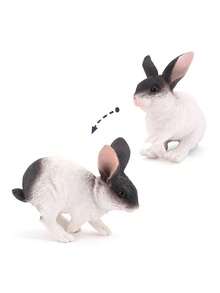 1 Stück süßes Osterhasen Tier Modell Deko: detailliertes Design, PVC Material grauer Hase & gelber Hase, warme Heimdekoration, Outdoor Garten Topfpflanze DIY Zubehör, geeignet als kleines Geschenk für Freunde