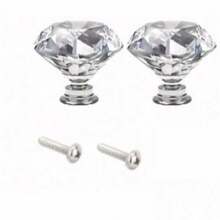 12pcs Crystal Glass Cabinet Knobs, Suitable For Wardrobe Doors, Drawer Cabinets, Shoe Cabinets, Kitchen Cabinets And Other Furniture, Single Hole 1.18 Inches, Small Zinc Alloy Handles, Furniture Accessories - Multicolor - View 18
