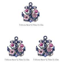 1pc/2pcs/3pcs Ship Anchor & Floral Combination Heat Transfer Stickers, Suitable For DIY Hoodies, T-Shirts, Sweatshirts, Jeans, Backpacks, Tote Bags, Pillowcases And Retro Baseball Caps. Durable Washable Plastic Stickers For Crafting And Decorating - Easy To Iron, Perfect Gift For Crafters And DIY Enthusiasts