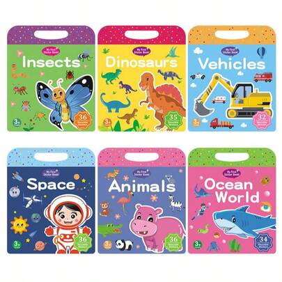 Reusable Sticker Books For Kids, Washable Stickers For Toddlers, Holiday Gifts For Preschoolers, Available As Back-To-School Gifts, Birthday Gifts